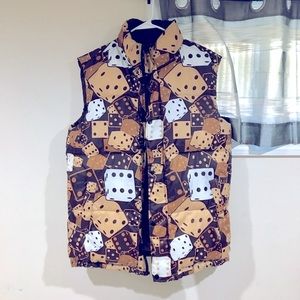 reversible high roller vintage puffer vest